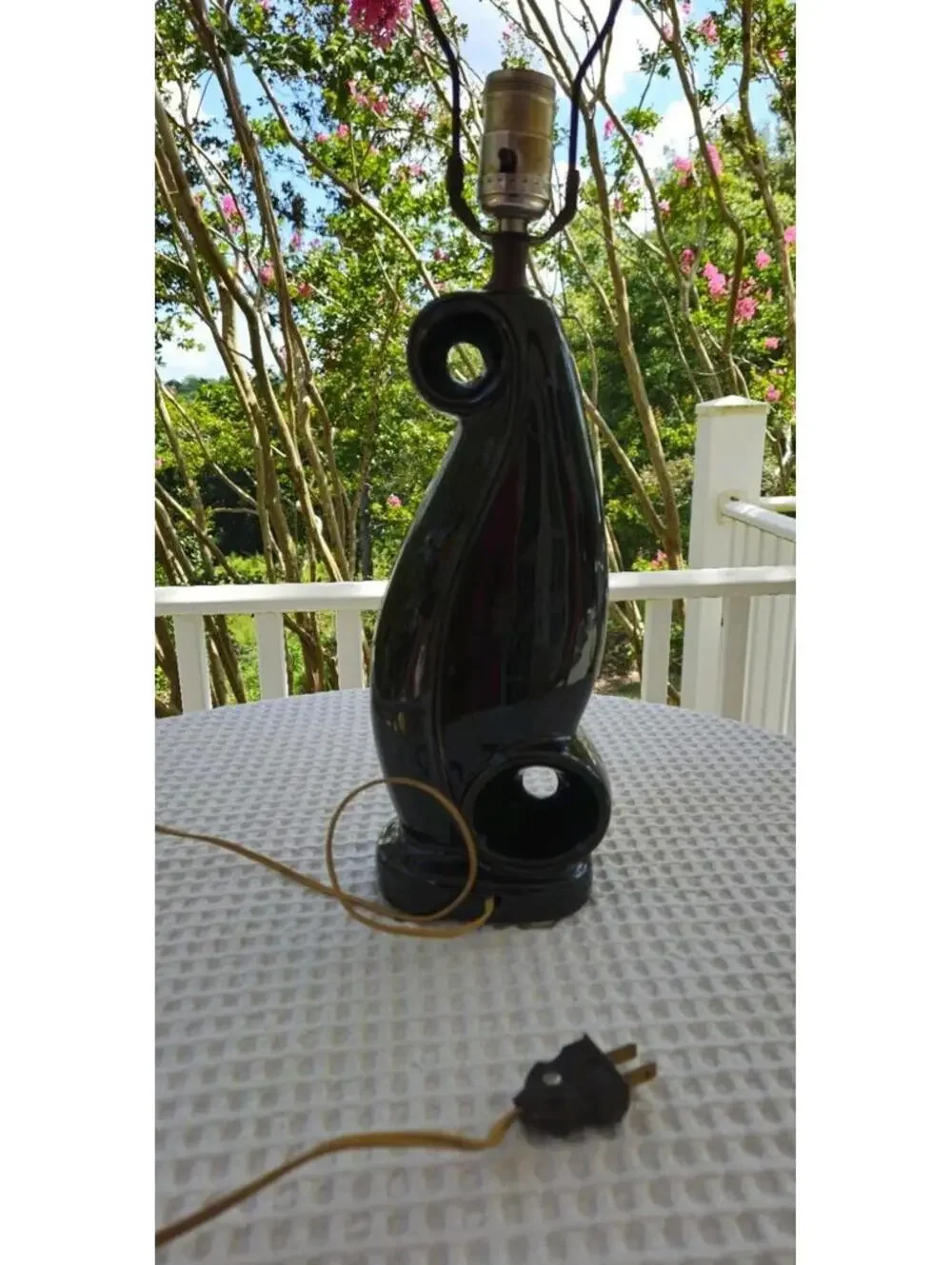 MCM Black Ceramic Table Lamp 5
